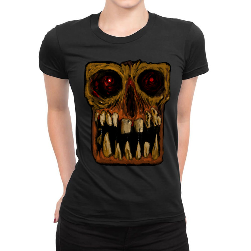 Face Of Horror 001 Ladies Fitted T-Shirt by rubbark | Artistshot