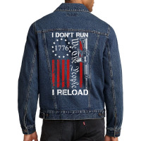 I Don't Run I Reload   We The People Funny Ar15 (on Back) T Shirt Men Denim Jacket | Artistshot