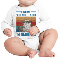 I Had My Patience Tested I Am Cat Negative Funny Vintage T Shirt Long Sleeve Baby Bodysuit | Artistshot