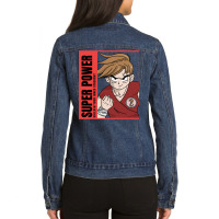 Anime, Anime Motorcycle, Riding, Speed, Rider, Riding Motorcycle, Anim Ladies Denim Jacket | Artistshot