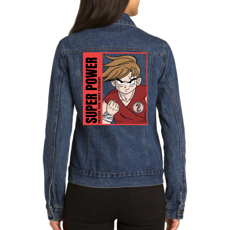 Anime, Anime Motorcycle, Riding, Speed, Rider, Riding Motorcycle, Anim Ladies Denim Jacket by guppiessetting | Artistshot