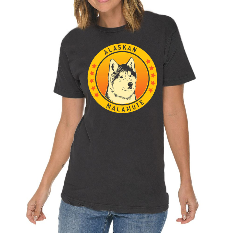 Alaskan Malamute Alaskan Malamute Dog Portrait Vintage T-shirt | Artistshot