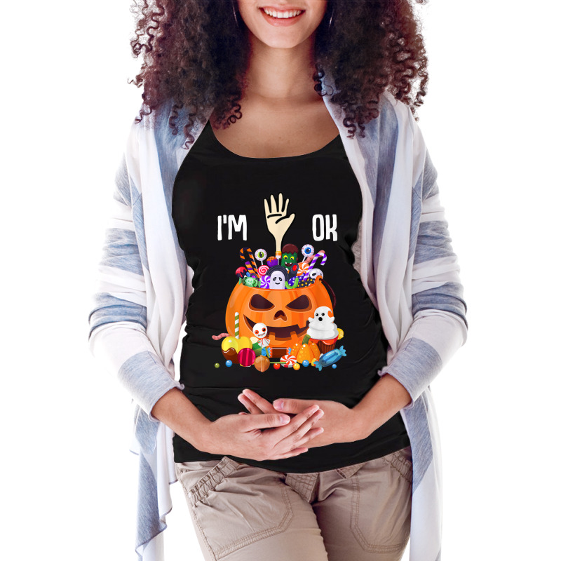 Full Of Halloween Candy I'm Ok Shirt Maternity Scoop Neck T-shirt by Clinical | Artistshot