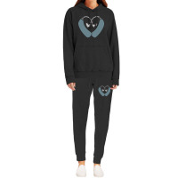 Blue Gray Hearing Aid Heart Hoodie & Jogger Set | Artistshot