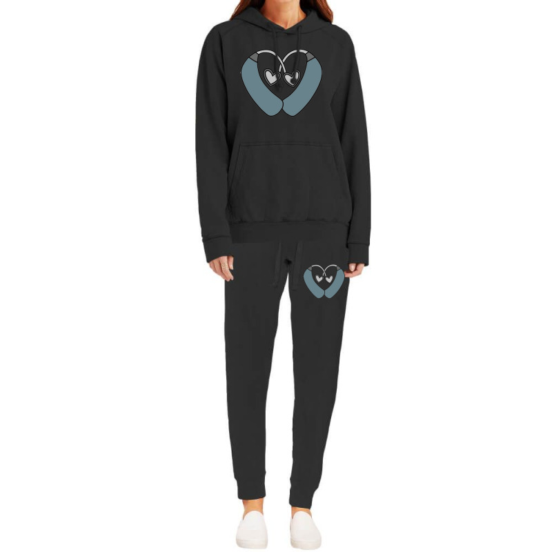 Blue Gray Hearing Aid Heart Hoodie & Jogger set by cm-arts | Artistshot