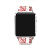 Eat Sleep Hockey Repeat Wavy Stacked Funny Ice Hockey T Shirt Apple Watch Band | Artistshot