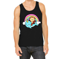 Narwhal Cute Whale With Monkey Ocean Unicorn Tank Top | Artistshot