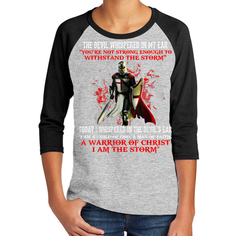 Knight Templar I Am A Child Of God A Warrior Of Christian T Shirt Youth 3/4 Sleeve | Artistshot