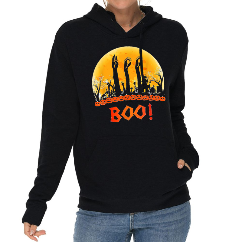 Mb Boo American Sign Language Asl Deaf Halloween Costume Lightweight Hoodie by cm-arts | Artistshot