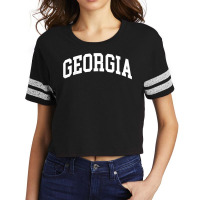 Georgia Us College Font Proud American Usa States T Shirt Scorecard Crop Tee | Artistshot