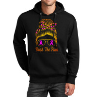 Awareness Shirts Women Back The Pink Messy Bun Unisex Hoodie | Artistshot