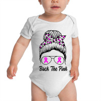 Awareness Shirts Women Back The Pink Messy Bun Baby Bodysuit | Artistshot