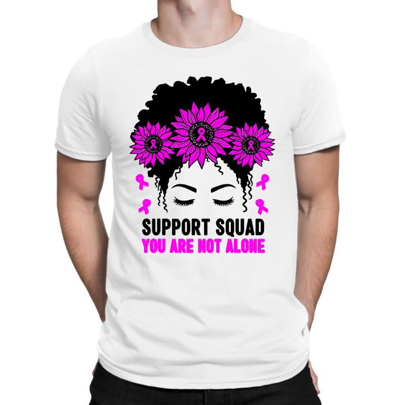 Awareness Support Squad Messy Bun Pink Warrior T-shirt | Artistshot