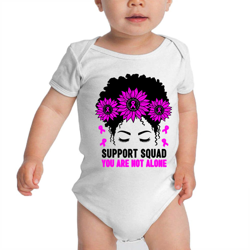 Awareness Support Squad Messy Bun Pink Warrior Baby Bodysuit | Artistshot