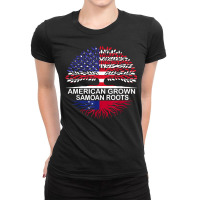 American Grown Samoan Roots Samoa Flag T Shirt Ladies Fitted T-shirt | Artistshot