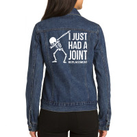 Dabbing Skeleton Gift Vintage I Just Had A Joint Replacement Premium T Ladies Denim Jacket | Artistshot