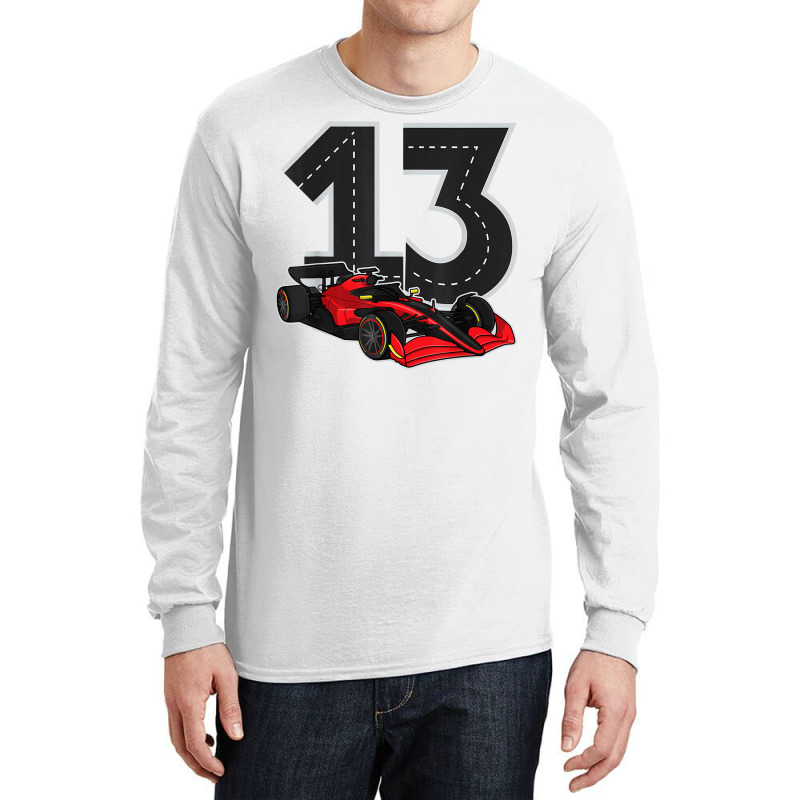 Racing Car Birthday Boy Race Track Number 13 Years Old T Shirt Long Sleeve Shirts by cm-arts | Artistshot