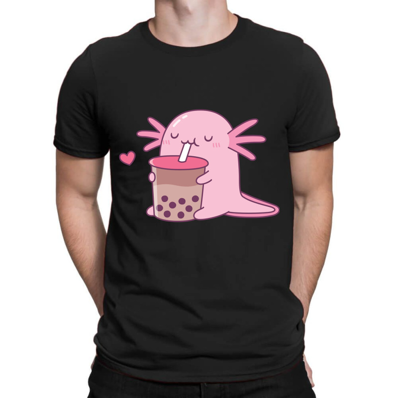 Chubby Axolotl Enjoys Bubble Tea T-shirt | Artistshot