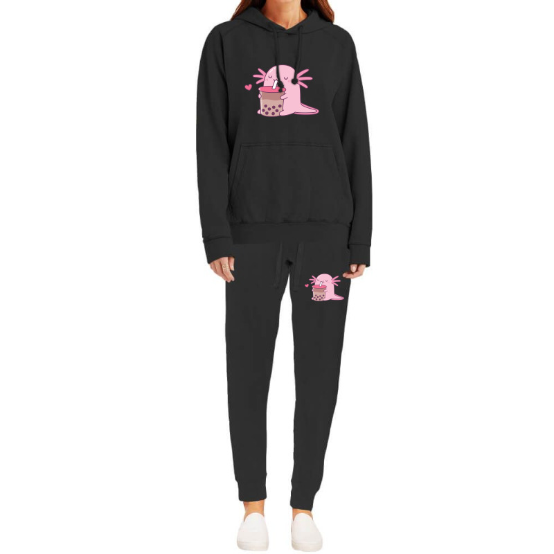 Chubby Axolotl Enjoys Bubble Tea Hoodie & Jogger Set | Artistshot