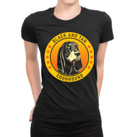 Black And Tan Coonhound Black And Tan Coonhound Dog Portrait Ladies Fitted T-shirt | Artistshot