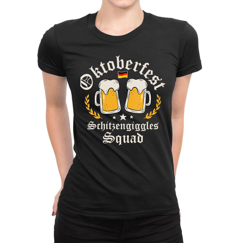 Womens Oktoberfest Party Novelty Bavarian Drinking Squad Design V Neck Ladies Fitted T-Shirt by WZ90 | Artistshot