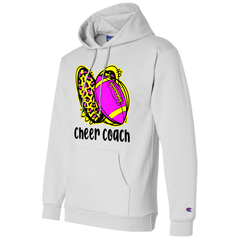 Cheer Coach Leopard Cheerleading Football Mom Champion Hoodie | Artistshot