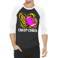 Cheer Coach Leopard Cheerleading Football Mom 3/4 Sleeve Shirt | Artistshot