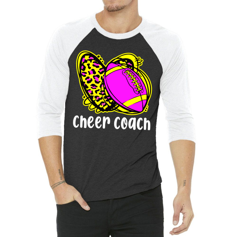 Cheer Coach Leopard Cheerleading Football Mom 3/4 Sleeve Shirt | Artistshot