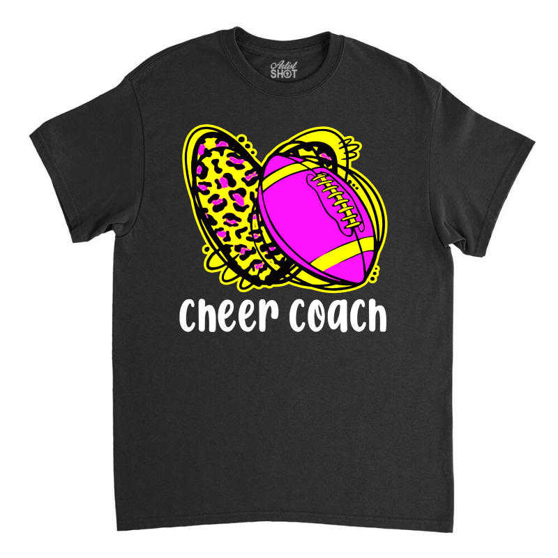 Cheer Coach Leopard Cheerleading Football Mom Classic T-shirt | Artistshot