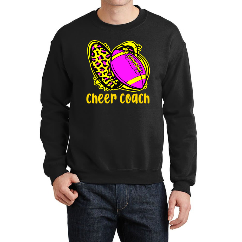 Cheer Coach Leopard Cheerleading Football Mom Crewneck Sweatshirt | Artistshot