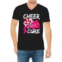 Cheer For Cure Pink Ribbon Awareness Women V-neck Tee | Artistshot