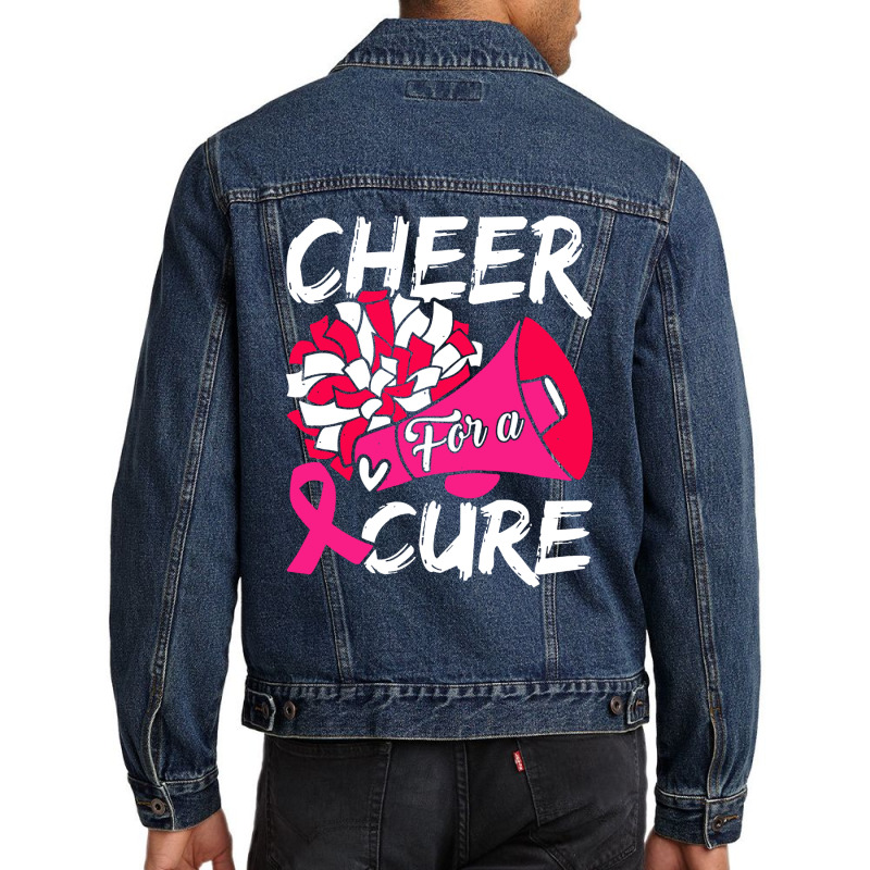 Cheer For Cure Pink Ribbon Awareness Women Men Denim Jacket | Artistshot