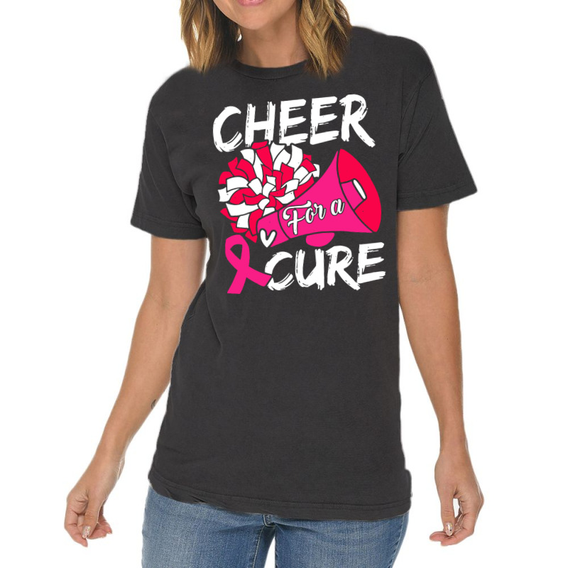 Cheer For Cure Pink Ribbon Awareness Women Vintage T-shirt | Artistshot