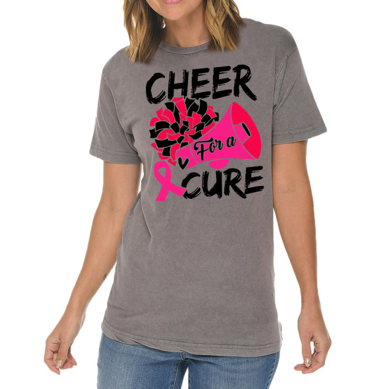 Cheer For Cure Pink Ribbon Awareness Women Vintage T-shirt | Artistshot