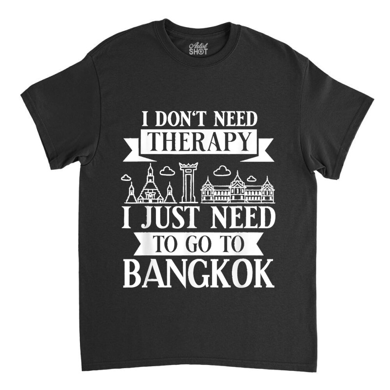 Bangkok Thailand City Skyline Map Classic T-shirt by LUISRTORRES | Artistshot