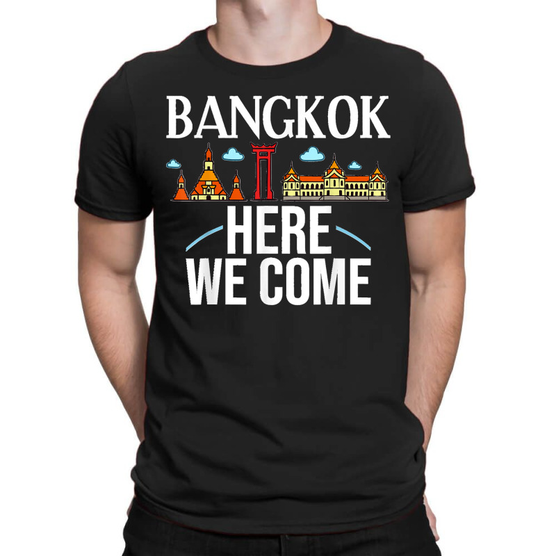 Bangkok Thailand City Trip Skyline Map T-Shirt by LUISRTORRES | Artistshot