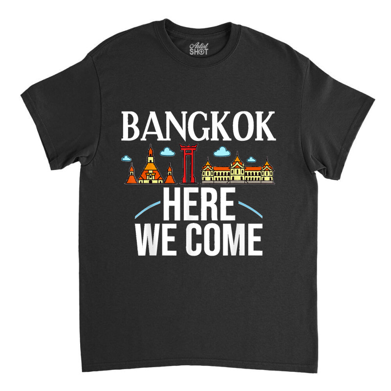 Bangkok Thailand City Trip Skyline Map Classic T-shirt by LUISRTORRES | Artistshot