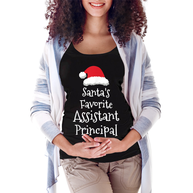 Santas Favorite Assistant Principal   Christmas Funny Gift Maternity Scoop Neck T-shirt by Uniform | Artistshot