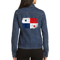 Vintage Panama Flag For Panamanian Gift Raglan Baseball Tee Ladies Denim Jacket | Artistshot