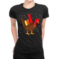 Funny Thanksgiving Sign Language I Love You Turkey Asl T Shirt Ladies Fitted T-shirt | Artistshot