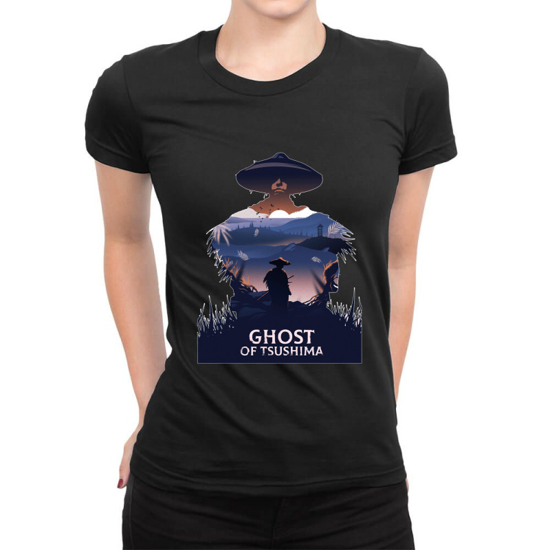 Decor Game Wall Art Custom Poster Ghost Of Tsushima Ladies Fitted T-Shirt by cm-arts | Artistshot