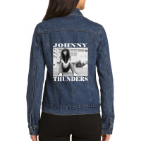 Black Johnny Thunders Classic Ladies Denim Jacket | Artistshot