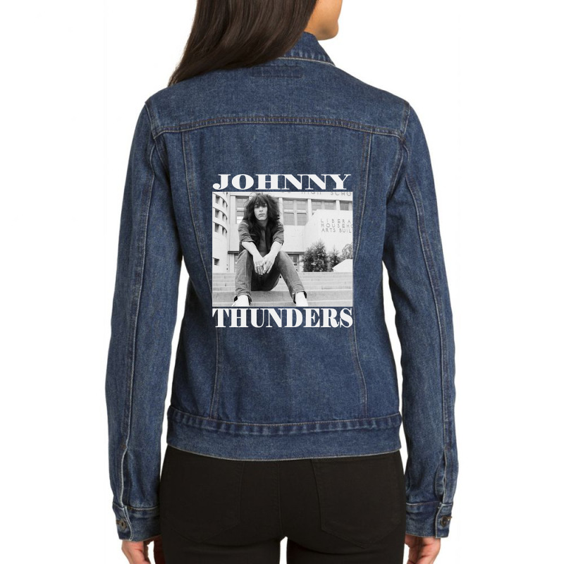 Black Johnny Thunders Classic Ladies Denim Jacket by MikaelaLynnHolbrook | Artistshot