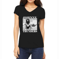 Black Johnny Thunders Classic Women's V-neck T-shirt | Artistshot