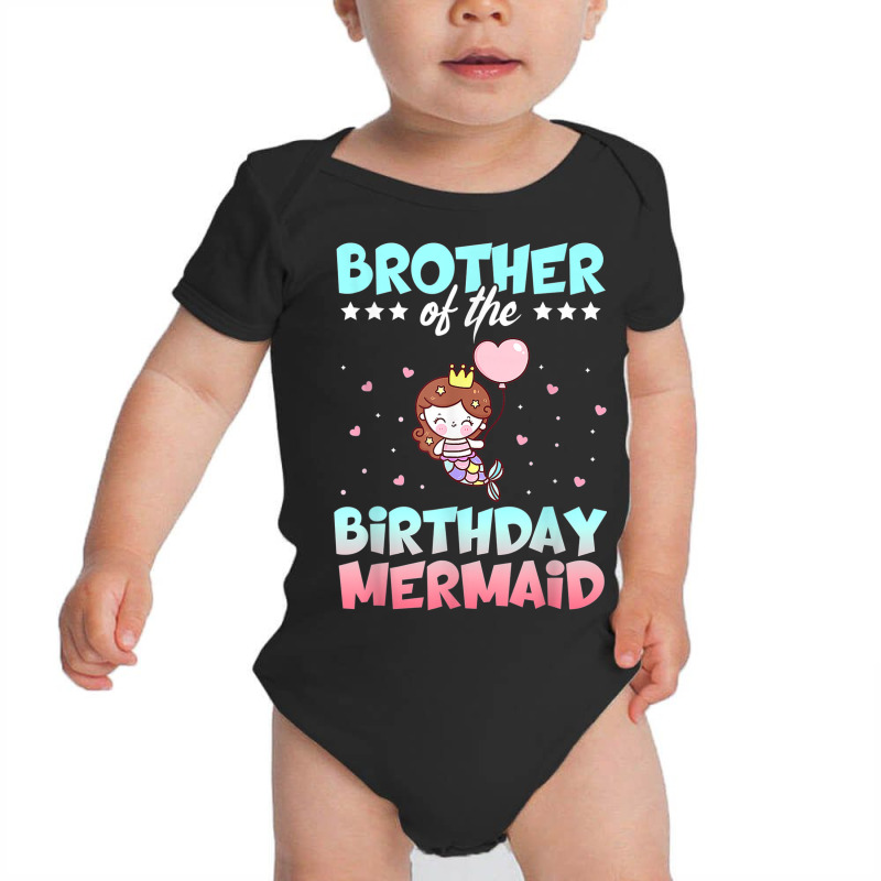 Brother Of The Birthday Mermaid Ocean Fish Tail Deep Sea Top Baby Bodysuit by August | Artistshot