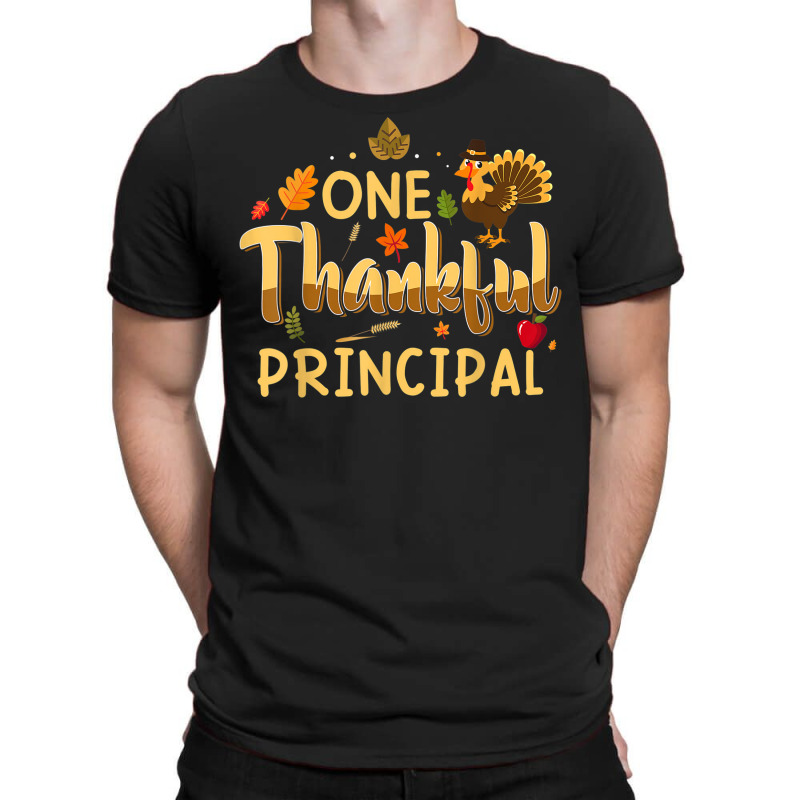 One Thankful Principal Fall Autumn Pumpkin Thanksgiving T-Shirt by Clinical | Artistshot