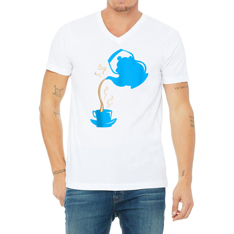 Tea Pot Aromatic Beverage Drinking Tea Drinker Tank Top V-Neck Tee by cm-arts | Artistshot