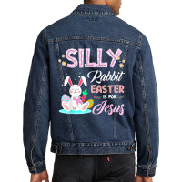 Silly Rabbit Easter Is For Jesus Christians Bunny Eggs Men Denim Jacket | Artistshot