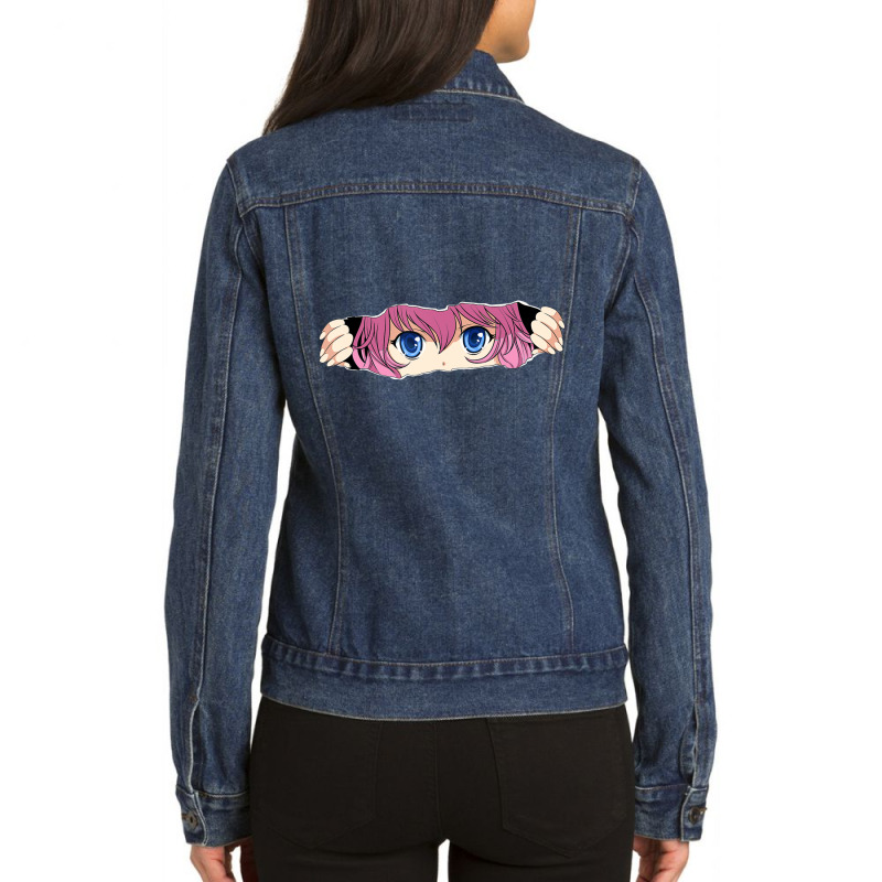 Cool Anime Eyes Anime Lover Print Novel Ladies Denim Jacket by cm-arts | Artistshot