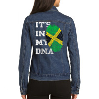 It's In My Dna Jamaica Genetic Jamaican Roots Jamaican Pride T Shirt Ladies Denim Jacket | Artistshot